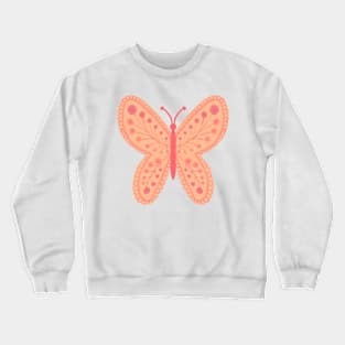 Fuzzy peach butterfly Crewneck Sweatshirt